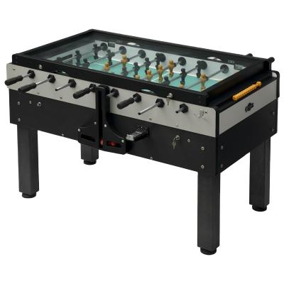 China High Quality Professional MDF Glass Top Soccer Table Coin Operated Foosball JX139C for sale