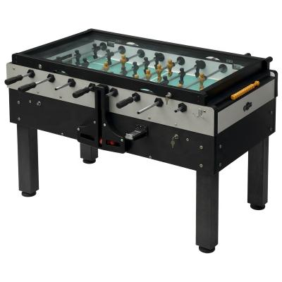 China Professional Coin Operated Soccer Tables 55inch Top Grade Football Table With Glass Top for sale