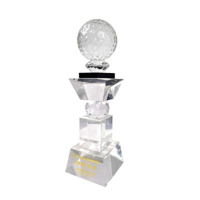 China Custom crystal glass logo awards trophy folk art sports award for sale