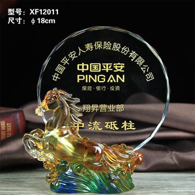 China Folk art componentes trofeos with crystal horse base trophy award 2021 awards for sale