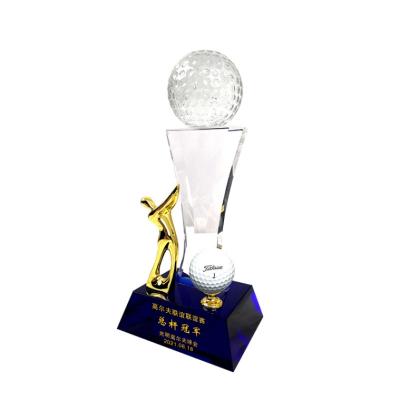 China Folk Art Sports Customized Trophy Blanks Golf Crystal Trofies Trophy Golf Award for sale