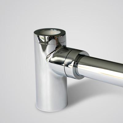 China Cheap Modern Classic Good Quality G1 1/4 Brushed Chromed Brass Waste Basin Accessories Bottle P Trap Tube for sale