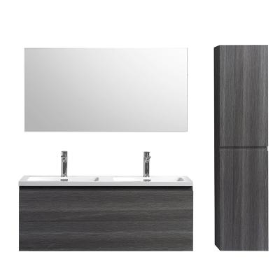 China Wendy Modern Popular Durable 1200mm 48 Inch Double Sink Wall Mounted Painted Bathroom Vanity Cabinet for sale