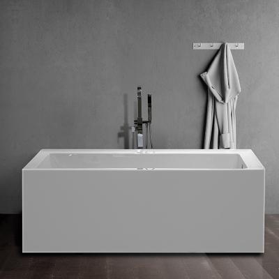 China Aifol High Quality Modern Luxury Square Three Side Skirt 60 Inch Deep Bathtub Acrylic Freestanding Soaker Tub Small Sizes Tubs for sale