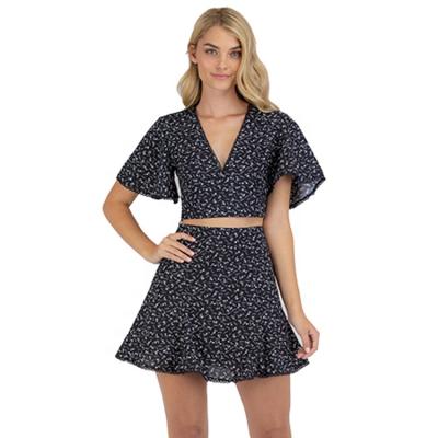 China Waterproof Casual Two Piece Set Women Dress Ladies Clothing Skirt Set Women Clothing Short Two Piece Sets For Women for sale