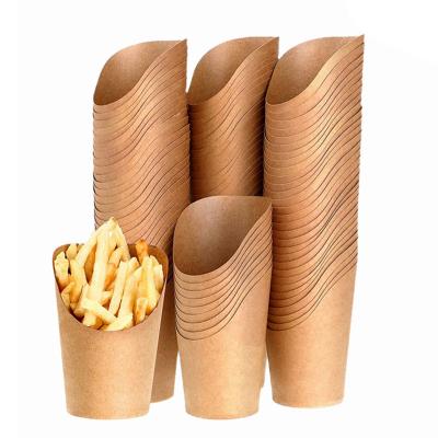 China Recycled Materials OEM Factory French Fries Cup Holder Disposable Take Out Party Baking Waffle Paper Popcorn Waterproof Disposable Packaging Box for sale