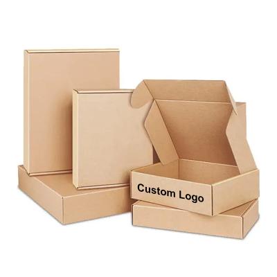 China Recycled Materials OEM Manufacturer Square Brown Paper Box Custom Logo Corrugated Shipping Mailing Boxes for Small Business for sale