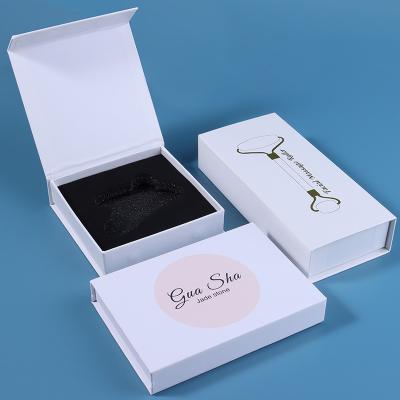 China Factory Price Recycled Materials Jade Roller And Gua Sha Set Coated Paper Gift Packaging Magnetic Box With Printing Logo for sale