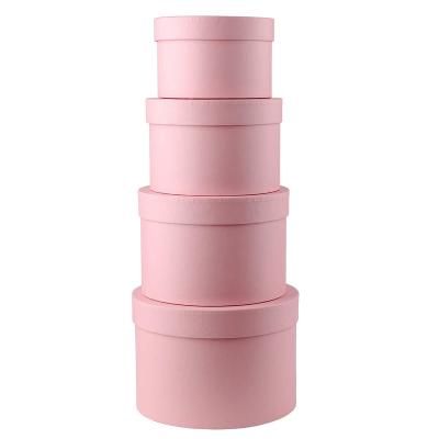 China Valentine Day Florist Bouquest Packaging Custom Box Wedding Birthday Cardboard Materials Recycled Round Flower Bouquest Packaging Round Paper Box With Lids for sale