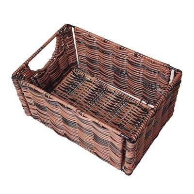 China Country rectangular opening detachable woven storage box for office tools and consumables for sale