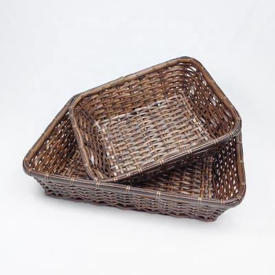 China PE Plastic Rattan Fruit Basket Fruit Basket Shopping Storage Vegetable Basket for sale