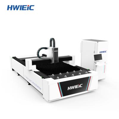 China SERVO MOTOR HWlEiC F Series Economic Laser Cutting Machine 1000W Price/CNC Fiber Laser Cutter Sheet Metal for sale