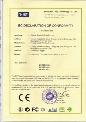 CE - Dongguan Sailang Sports Articles Co., Ltd.