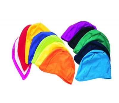 China Mixed-color popular polyester swimming cap adult swim caps with shiny surface, lycra swim caps with high elasticity adjustment hair long and short hair for sale