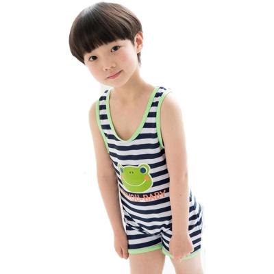 China Wholesale Breathable Striped Beach Wear Sun Protection Children's One-Piece Swimsuit Factory Factory Swimwear for sale