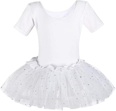 China High Elasticity Babies Dance Wear Short Front Lined Dress, Wholesale Little Dancer Dress For Girls, Sleeve Tutu Ballet Toddler for sale