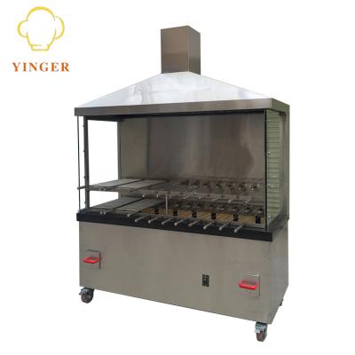 China Brazilian restaurant cafe hotel club stainless steel roaster/rotisserie with hood churrasco for sale