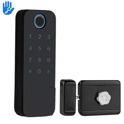 China Wifi TTLock App Zinc Alloy 6-Way Unlock Wireless Electronic Smart Rim Lock for sale