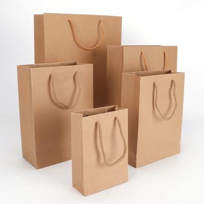 China Custom Logo Eco Friendly Recycled Disposable Cookies Kraft Paper Bag With Handle for sale