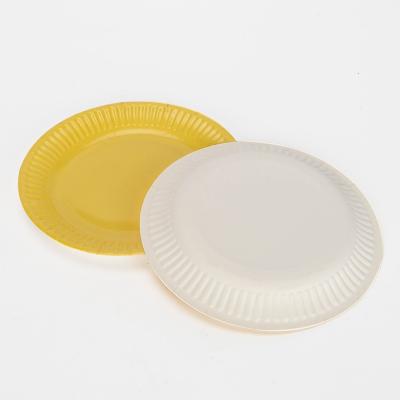 China Disposable Birthday Dinner Paper Plates Eco-Friendly Stocked Biodegradable White Raw Material for sale