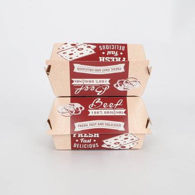 China Wholesale Customized Disposable Biodegradable Big Mac Hamburger Paper Packaging Hamburger Packaging Box for sale