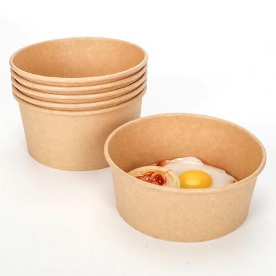 China Eco Friendly Disposable Paper Salad Wrapping Double Wall Biodegradable Disposable Ramen Soup Bowl for sale