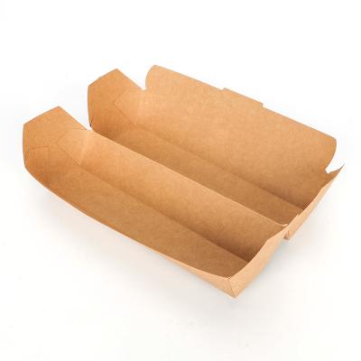 China Low Moq Eco Friendly Disposable Kraft Brown Disposable Biodegradable Paper Lunch Box for sale