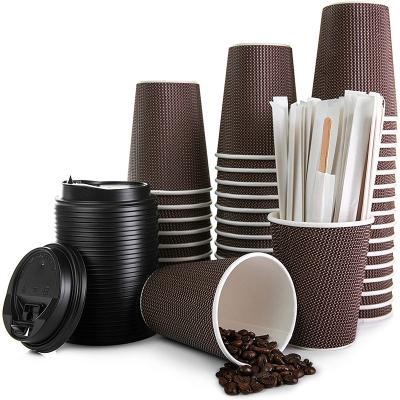 China Disposable Hot Sale Disposable Wall Insulated Double Wall Insulated Paper Cup For Milk Tea Coffee Paper Cup for sale