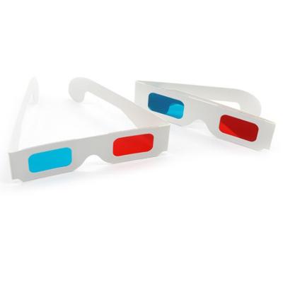 China 3D Movie / 3D Games Disposable Paper Glass Watching Anaglyph 3D Blue Red Blue Custom Logo for sale