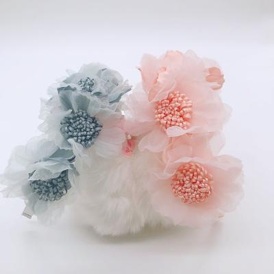 China Hair Accessories Solid Color Flower Headband Hair Ornament Fashion Woman Headband Flower Ornament for sale