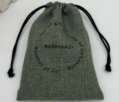 China Pantone 50cm Jewelry Drawstring Pouch Linen Jute Burlap Bags Heat Transfer TUV for sale