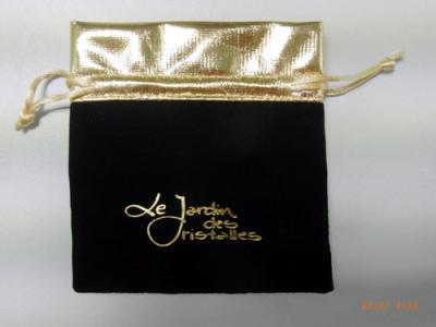 Cina L'abitudine di Mini Small Black Velvet Bags RoHS del sacchetto del cordone dei gioielli di BRC 12.5cm ha stampato in vendita