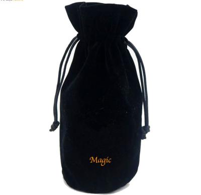 China RoHS Flannel Packaging Drawstring Bags Velvet Wine Bottle Bag ISO9000 for sale