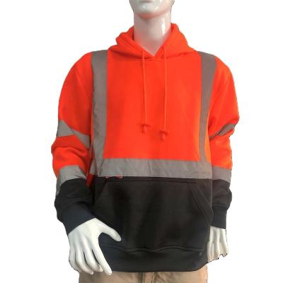 China High visibility reflective Safety Polar Fleece Hoodie Jacket fleece workwear coat high visibility hoodie reflective work wear uniform for sale