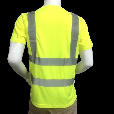 China High Visilibility Safety Workwear Reflective Clothing Tshirt Yellow Cheap Safety Reflective Polo Shirt for sale