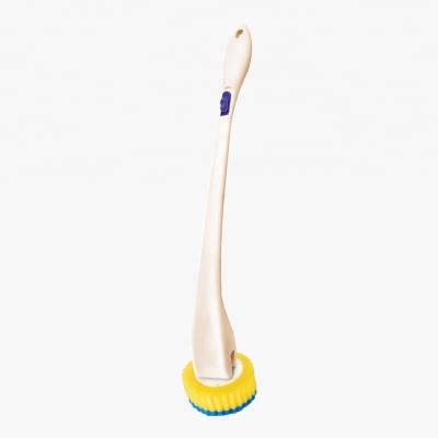 China Sustainable Zero-Touch Long Handle Curved Disposable Toilet Scour Brush for sale