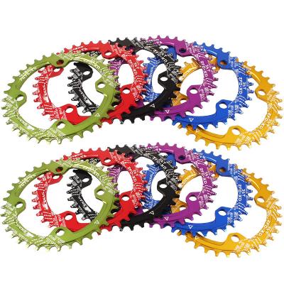 China BMX Oval 104BCD 32T/34T/36T/38T40T/42T Around Single Chain Ring Bike Chain Wheel MTB Wide Narrow Bike Disc Bicycle for sale