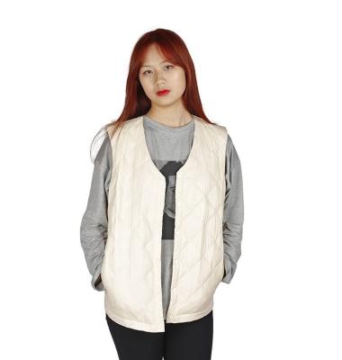 China Bargain Price Polyester Fiber Waterproof Casual Sleeveless Off White Down Vest for sale