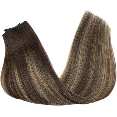 China Secrect Halo Balayage Straight Hair Extensions Ombre Hair Extensions Straight Hair Extensions Chocolate Brown Wig For Woman for sale