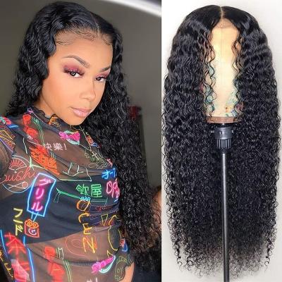 China Hot Sales HD Christmas Day Water Wave Brazilian Curly Hair Wig Virgin Indian Remy Hair Full Lace Front Wig Customized For Black Woman for sale