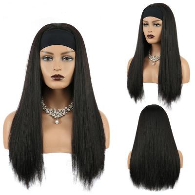 China Water Wave 12A Headband Wig Straight Hair Wigs For Color Women 180% Density Brazilian Virgin Hair Headband Machine Made Wig for sale