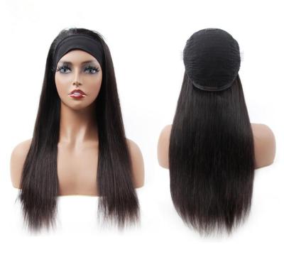 China Water Wave Headband Wig For Color Women Easy Wear Machine Made None Lace Front Human Hair Scarf Half Wig Brazilian Virgin Hair Band Wig for sale