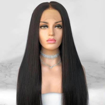 China Wholesale Water Wave HD Lace Front Wig Raw Indian Hair Full Cuticle Aligned Brazilian Virgin Hair Long Straight Wig For Black Woman for sale