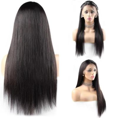 China Water Wave Straight Lace Front Human Hair Wigs 18 Inch Straight Human Hair Wigs Pre Plucked 180% Density 13x4 Straight Frontal Wigs for sale