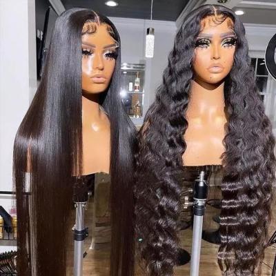 China Other Seller Natural Virgin Deep Curly Brazilian Hair Wig 13x4 Pre Plucked HD Transparent To Lace Front Wigs For Black Women for sale