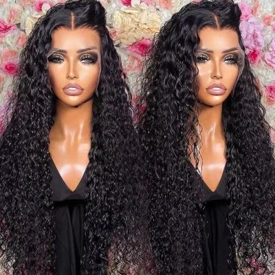 China Other FREE ship 13X4 water wave wig Glueless hd lace wig seller brazilian pre plucked real hair wig unprocessed for sale