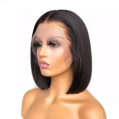 China Best Superb Natural 12A Bob Straight Style Water Wave Lace Wig Short Human Hair Lace Front Wig Brazilian Human Hair Lace Wig for sale