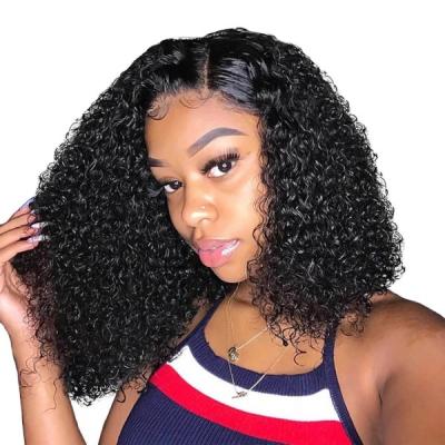 China Popular Clean Hairline Water Wave Human Hair Brazilian 8-14 Inch Front Human Hair Brazilian 8-14 Inch Lace Front Kinky Curly Pre Plucked Wig 13*4 for sale