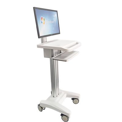 China Chinese Standing Height Adjustable Rolling With Drawers Computer Workstation Trolley Cart for sale