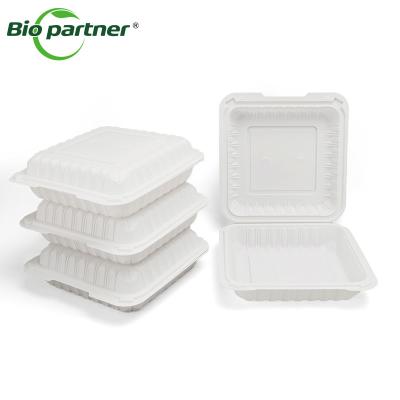 China Clamshell To Go 3 Compartment Food Packaging Portable MFPP Microwavable Clamshell Container Take Out for sale